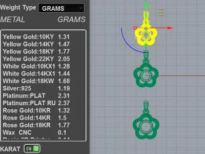 Flower Diamond Pendant Necklace 3D print model