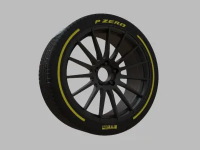 Miniature Enkei RS05RR Rim and Tire - 3D Print - No Textures 3D print model