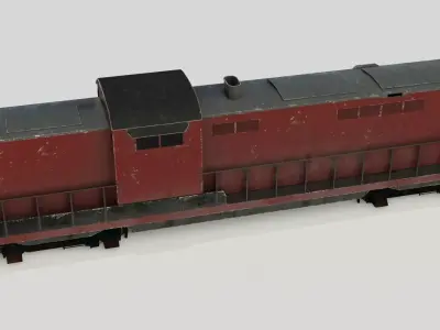 Diesel locomotive 3D model Low-poly 3D model