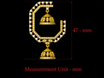 Jhumka Earring - 008 3D print model