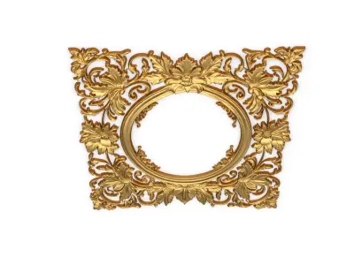 Plaster decorative frame ornament 01 3D model