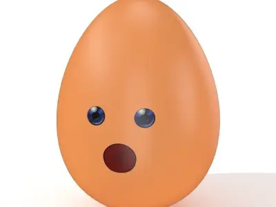 Egg Cracked Emoji N018 Low-poly 3D model
