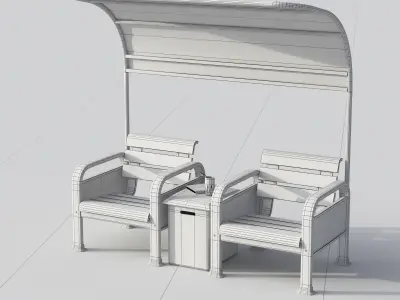 Sport Resting bench Double 3D model