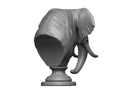 elephant head bust 3D print model buy