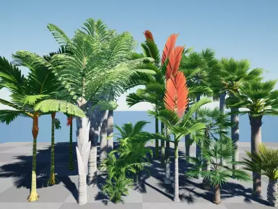 HQ Plants Volume 6 Palms for unreal engine 3D model set of 24 3D model