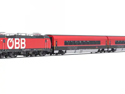 Passenger Train OBB Nightjet Collection 3 3D model