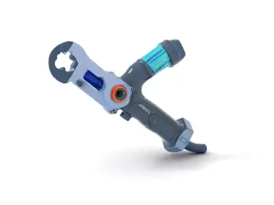 Futuristic Tool Model Pack with Blue LED Display Low-poly 3D model