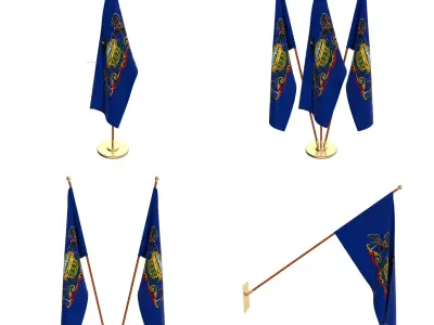Pennsylvania Flag Pack 3D model