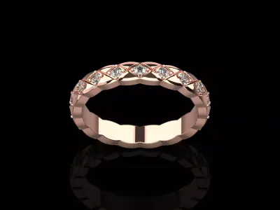 Coco Crush mini ring with diamonds 15 Size N219 3D print model