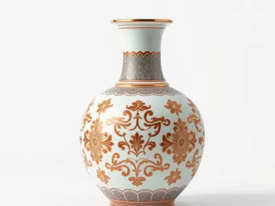 Sophisticated Rosewater Container Intricate Pattern model pack Low-poly 3D model