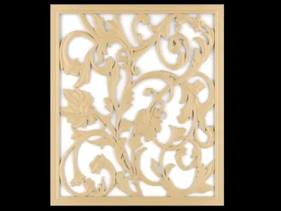 Separator decorative metal wall panel 3D model
