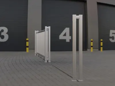 Realistic 3D Secure Gate with Detailed Metalwork Free 3D model