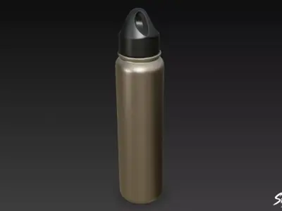 Stainless Steel Water Bottle Low-poly 3D model
