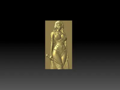 Queen Cleopatra relief  STL model for cnc curving and  printing 3D print model