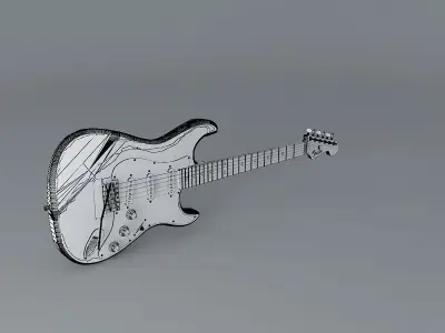 Stevie Ray Vaughan guitar Free 3D model