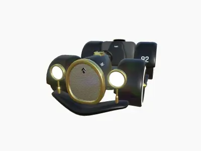 Cartoon Kart E09 Black - Vehicle Racing Design Low-poly 3D model
