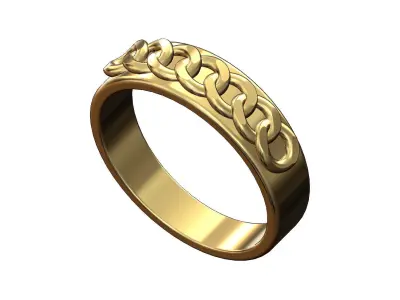 Cigar band with a cuban links ornament US size 6 7 8 3D print model