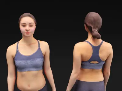 Slim sporty woman 107 Low-poly 3D model