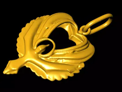 phoenix pendant charms - one inch pendant 3D print model