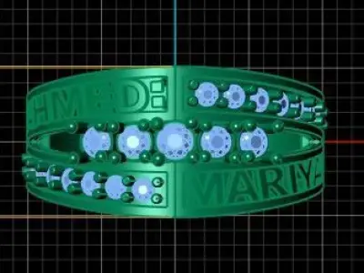  Gemstone Triple Streak  PENDANT 3D PRINTABLE MODEL  3D print model