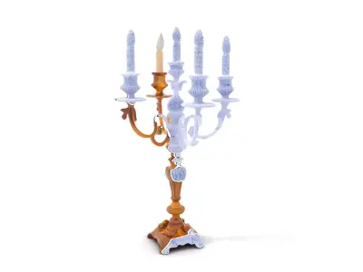 Elegant Gold Candelabra model pack Low-poly 3D model