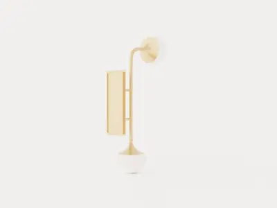 Fleming Wall lamp - Gold Low-poly 3D model