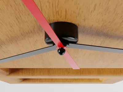 Wooden wall watch clock Low-poly 3D model