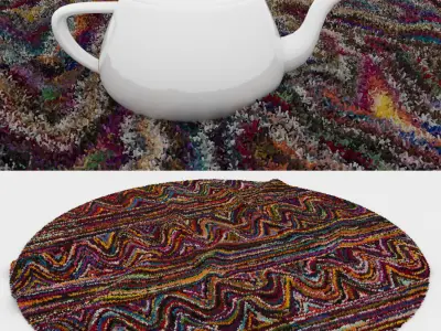 Round Rug Set 276 3D model
