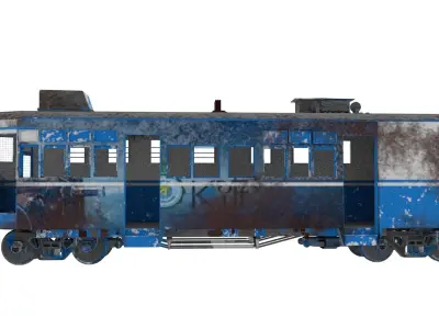 Kolkata tram low poly 3d model Low-poly 3D model