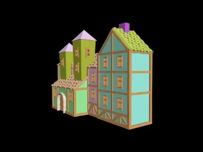 Medieval House 43 3D print model 3D model