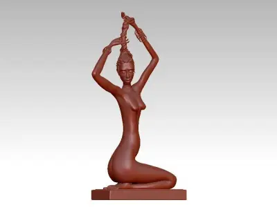 female modern sculpture 3D print model