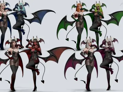 Succubus Lily - Game Ready Low-poly 3D model
