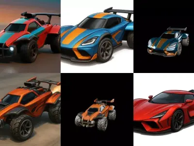 Gt one Car bundle 9 pack 100 glb 3D model