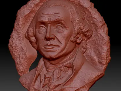 3D BasRelief Model of George Washington 3D print model