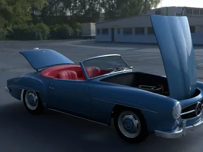 Full w interior Mercedes 190SL  3D model