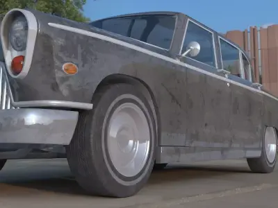 1950s Sedan Car Low-Poly PBR Low-poly 3D model