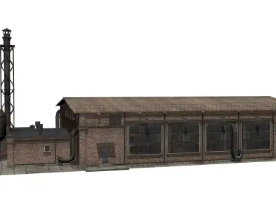 old industrial building  Low-poly 3D model