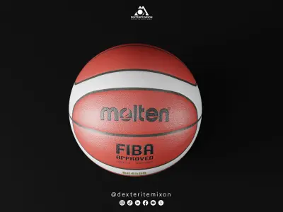 Basket ball Molten BG4500 Low Poly  Low-poly 3D model