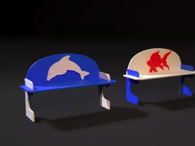 Benches in the playground 3D model