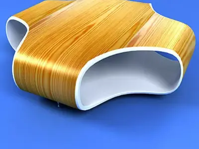 Table wooden coffee Free 3D model