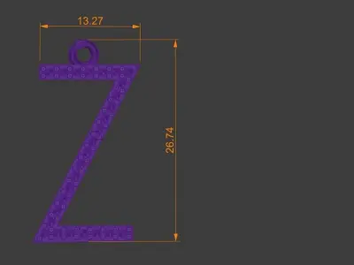 Diamond Z Pendant Gold Silver Platinum Luxury Jewelry 3D print model