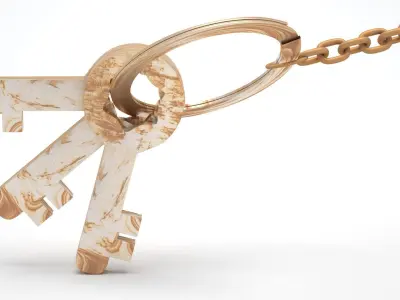 Keychain with Rusty Keys 3D model
