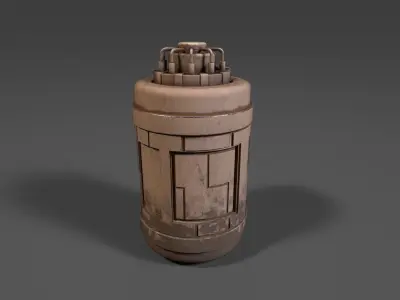 Rusty sci-fi generator-like device Low-poly 3D model