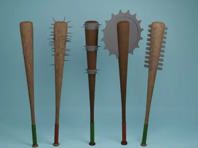 Weapon Bats - Low-poly 3D model Free low-poly 3D model