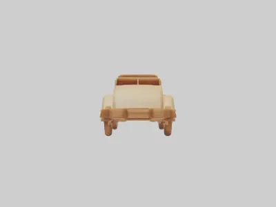 Wooden Car Model Low-poly 3D model