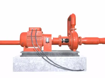 Motor Pump Low-poly 3D model