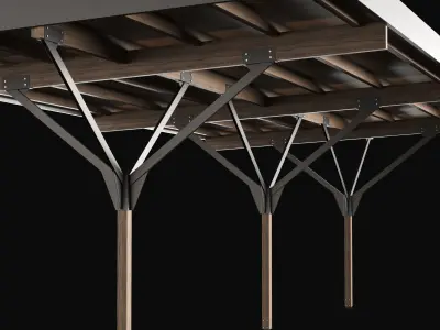 Metall carport 5 3D model