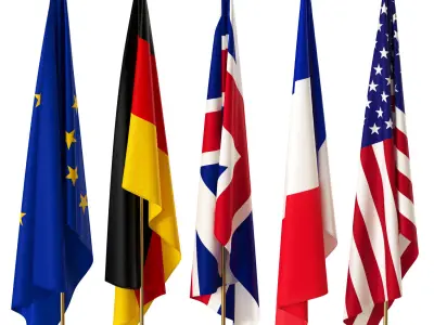 Flag set 3 UPD 3D model