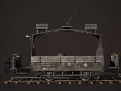 Old Tram Repair Low-poly 3D model