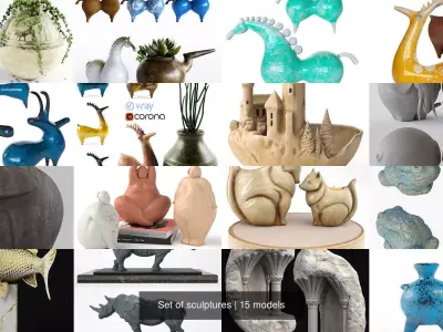 Set of sculptures 3D Model Collection